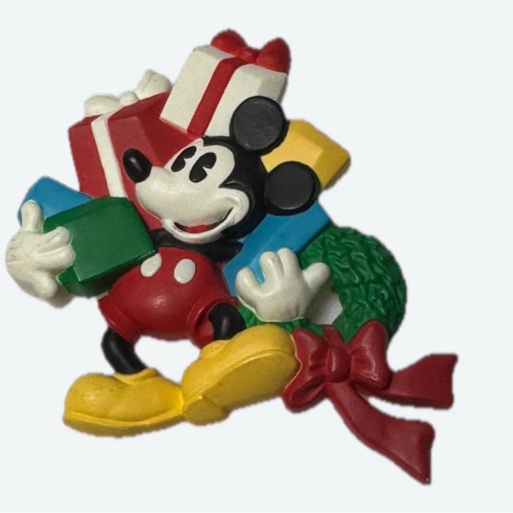 2 for $20/ Vintage Disney Mickey Mouse Holiday/ Christmas Figurine pin